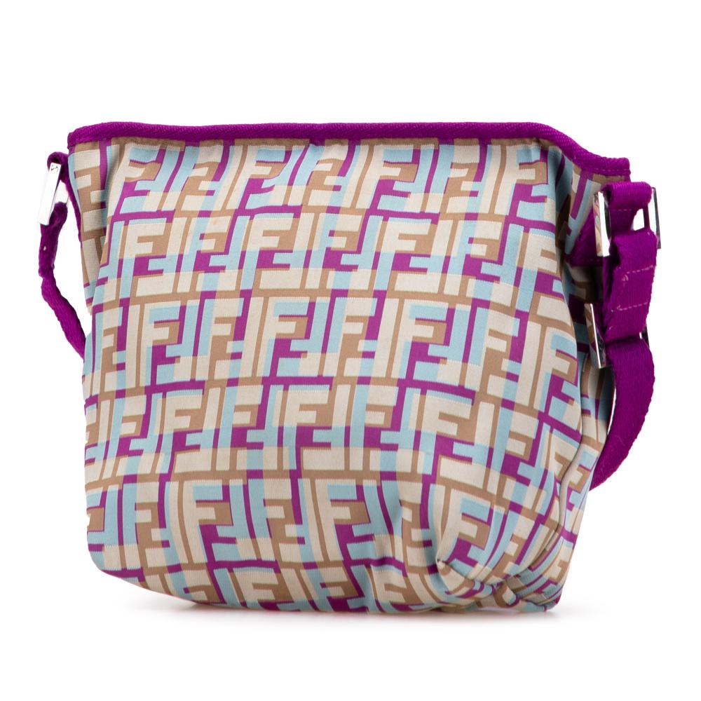 Fendi B Fendi Purple Nylon Fabric Zucca Crossbody Italy