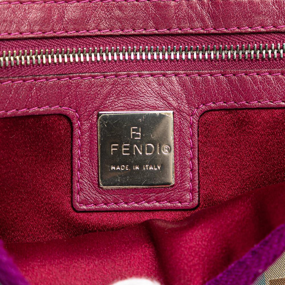 Fendi B Fendi Purple Nylon Fabric Zucca Crossbody Italy
