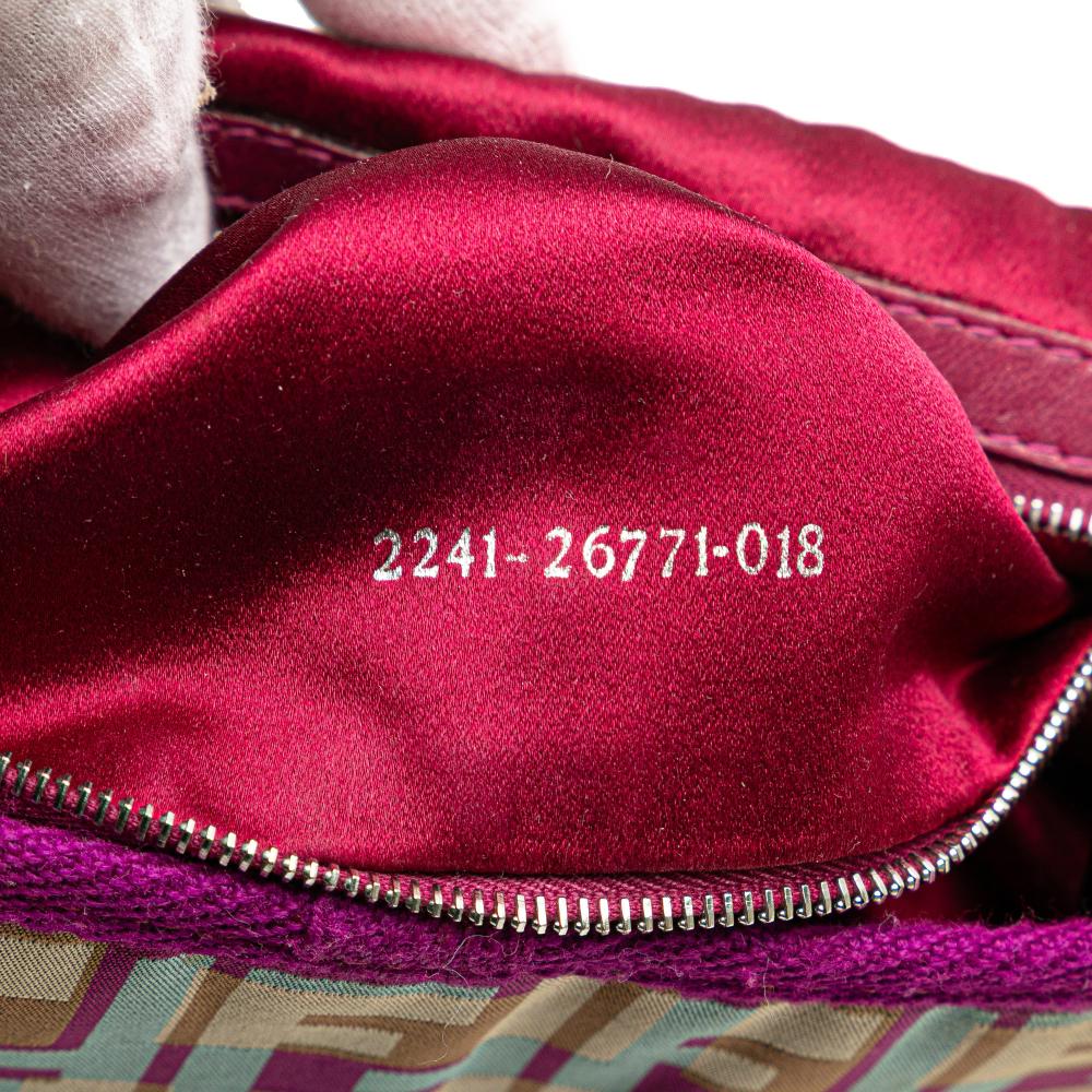 Fendi B Fendi Purple Nylon Fabric Zucca Crossbody Italy
