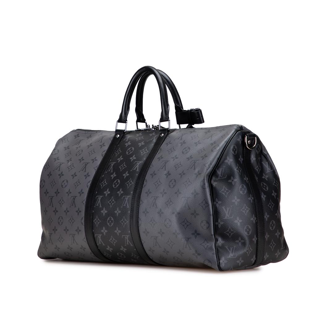 Louis Vuitton B Louis Vuitton Gray Monogram Canvas Fabric Monogram Eclipse Reverse Keepall Bandouliere 50 France