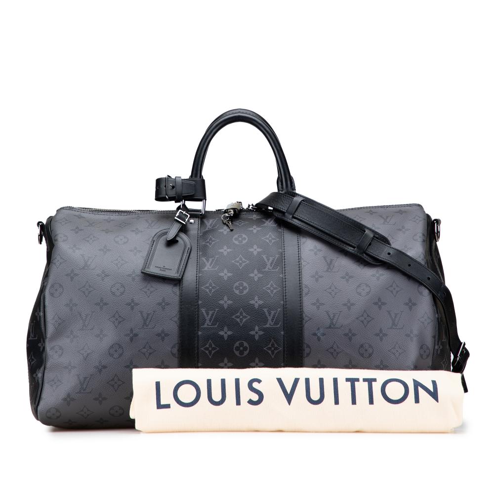 Louis Vuitton B Louis Vuitton Gray Monogram Canvas Fabric Monogram Eclipse Reverse Keepall Bandouliere 50 France