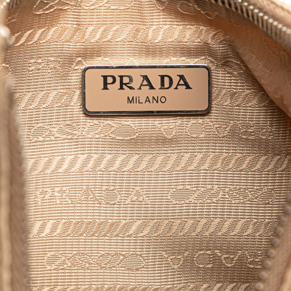 Prada AB Prada Brown Beige Nylon Fabric Re Re Edition 2005 Satchel Italy