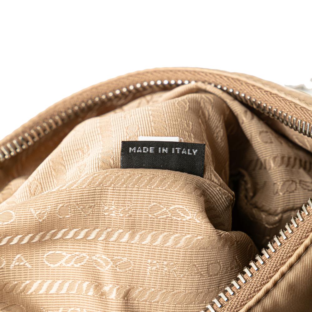 Prada AB Prada Brown Beige Nylon Fabric Re Re Edition 2005 Satchel Italy