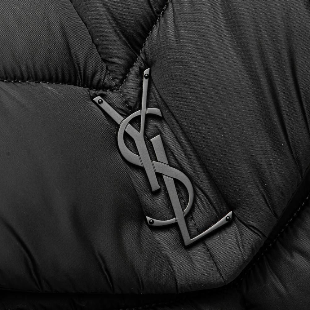 Saint Laurent B Saint Laurent Black Nylon Fabric Quilted Econyl Lou Puffer Messenger Bag Italy