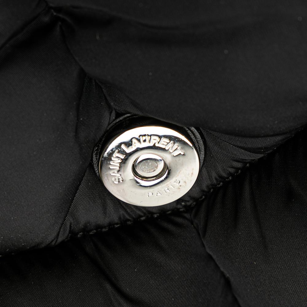 Saint Laurent B Saint Laurent Black Nylon Fabric Quilted Econyl Lou Puffer Messenger Bag Italy