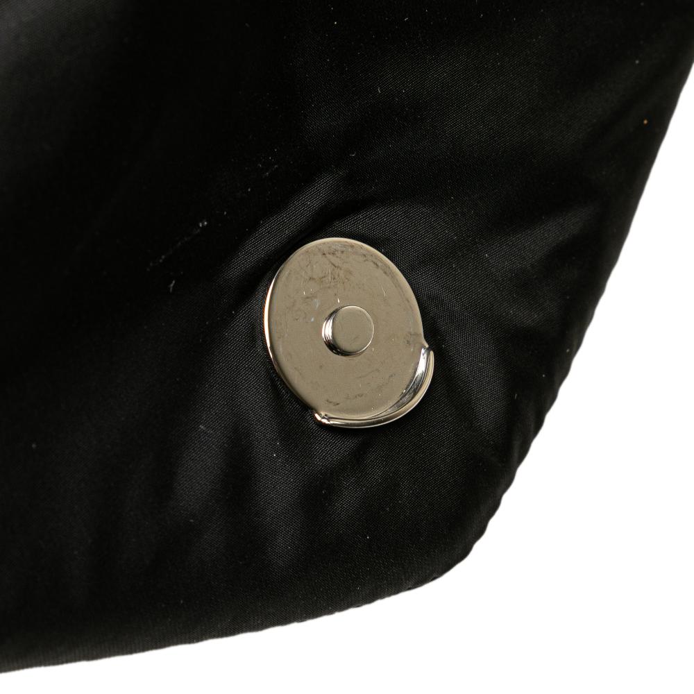 Saint Laurent B Saint Laurent Black Nylon Fabric Quilted Econyl Lou Puffer Messenger Bag Italy