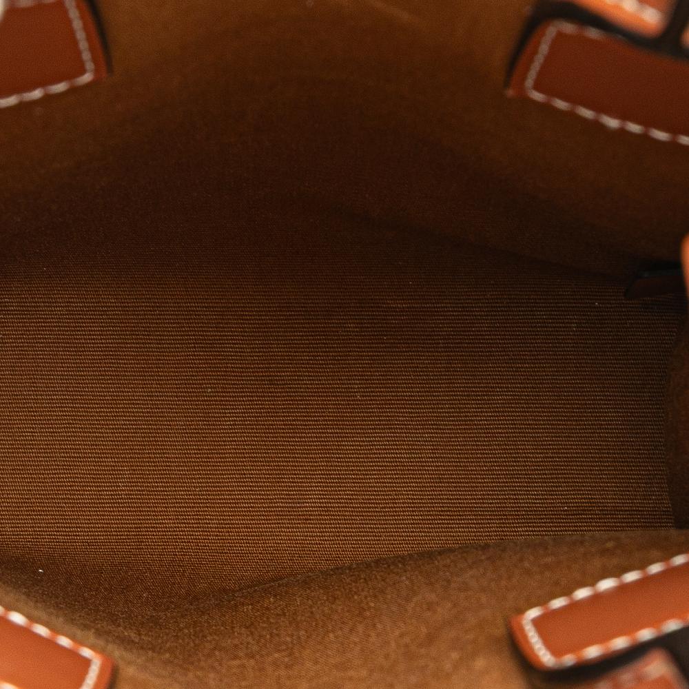 Celine AB Celine White Coated Canvas Fabric Mini Triomphe Vertical Cabas Satchel Italy