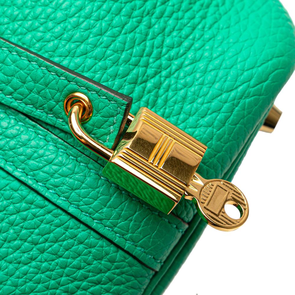 Hermès AB Hermès Green Calf Leather Clemence Picotin Lock 18 France