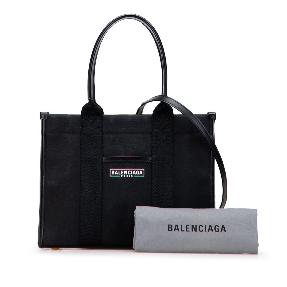 Balenciaga B Balenciaga Black Canvas Fabric Small Hardware Tote Italy