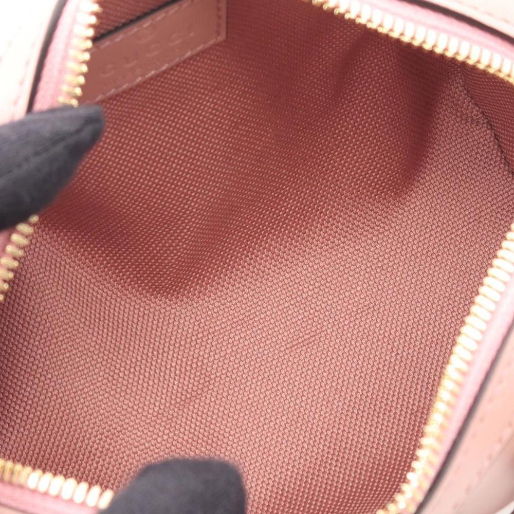 Gucci AB Gucci Pink Calf Leather Super Mini Jumbo GG Embossed Gilbert Top Handle Bag Italy