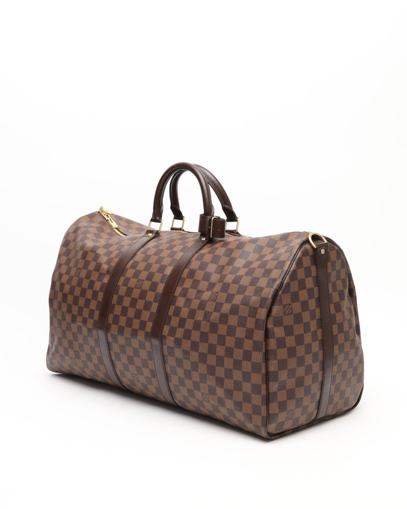 Louis Vuitton Damier Ebene Keepall Bandoulière 55 Weekend Bag