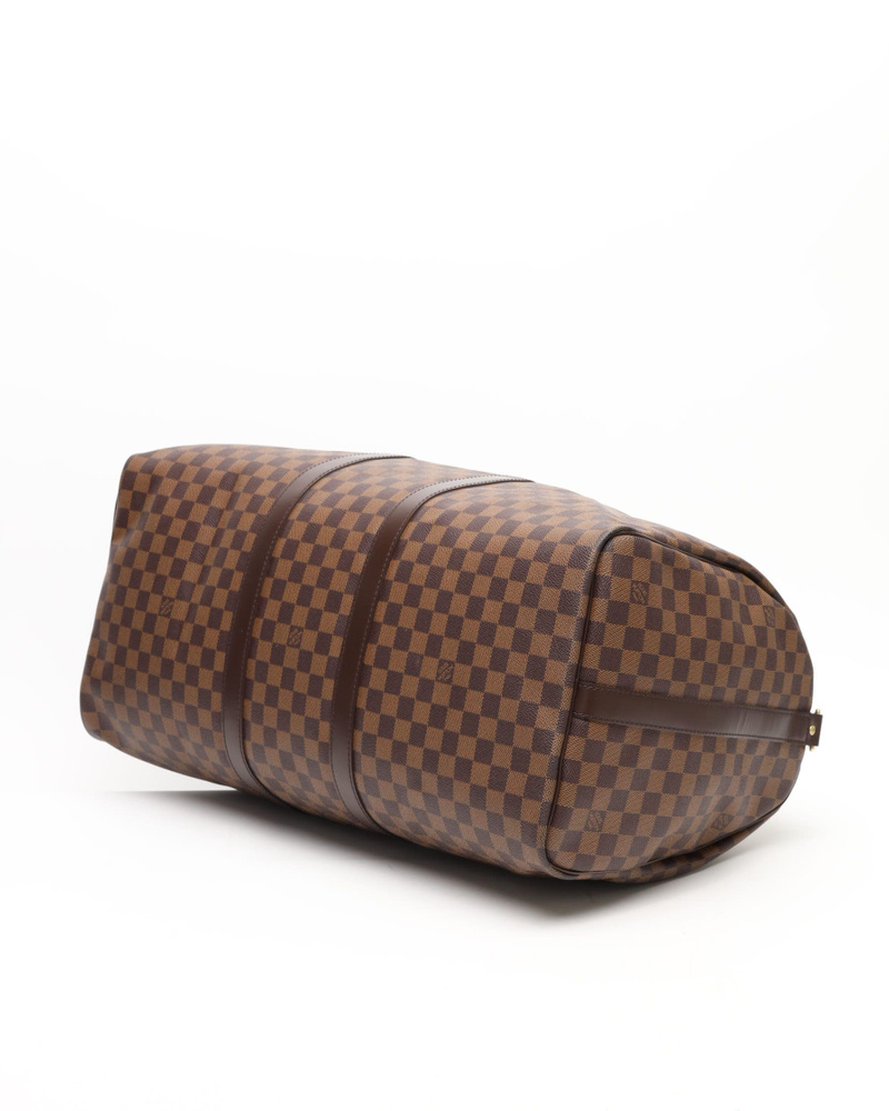 Louis Vuitton Damier Ebene Keepall Bandoulière 55 Weekend Bag