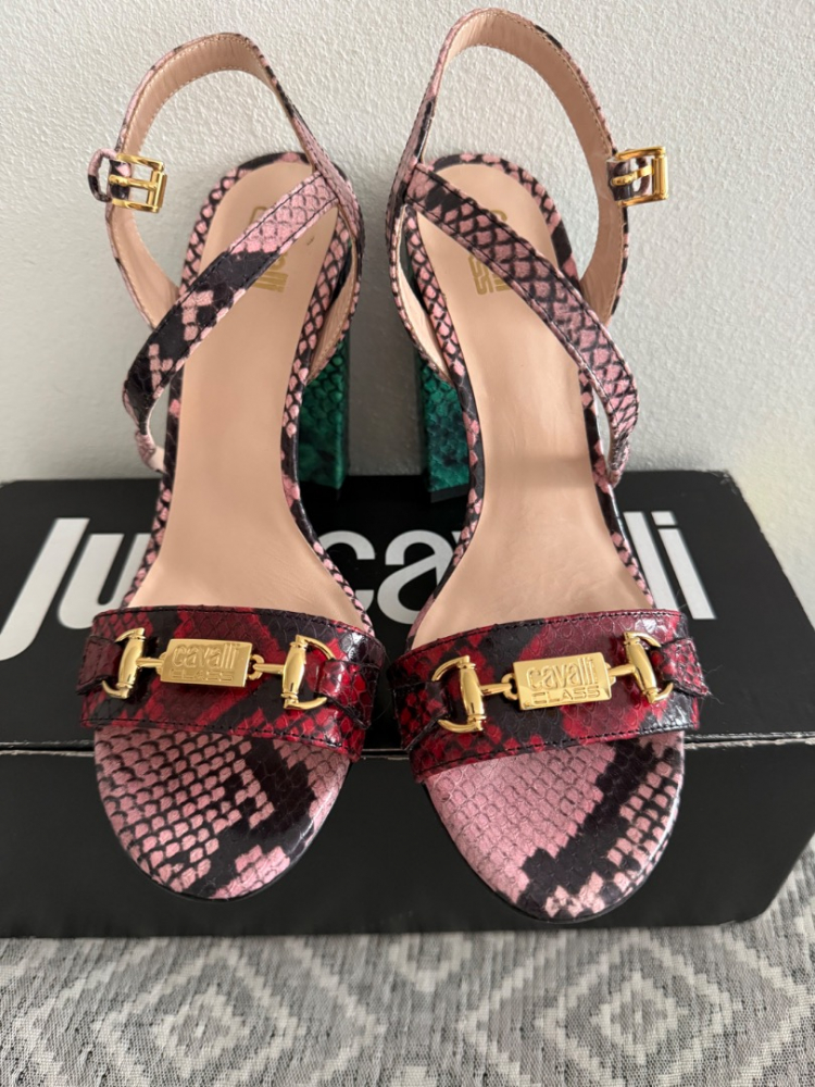 Cavalli Class Sandalen mit Schlangenprägung 37 - wie neu