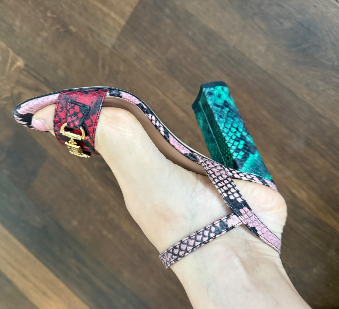 Cavalli Class Sandalen mit Schlangenprägung 37 - wie neu