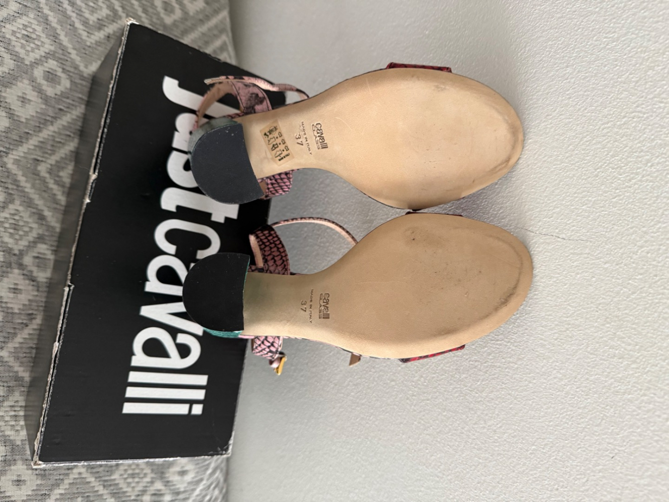 Cavalli Class Sandalen mit Schlangenprägung 37 - wie neu