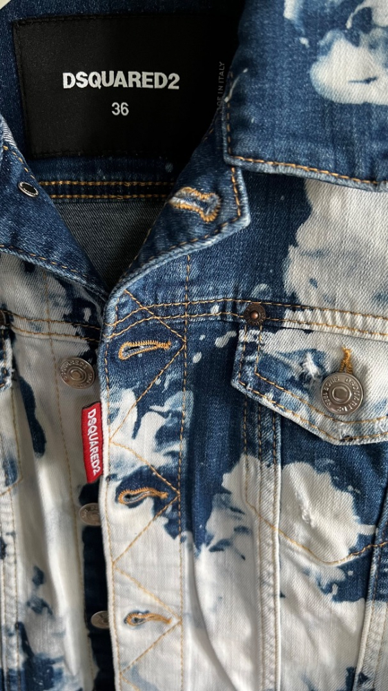 Dsquared2 Denim Jacket In Bleached Blue