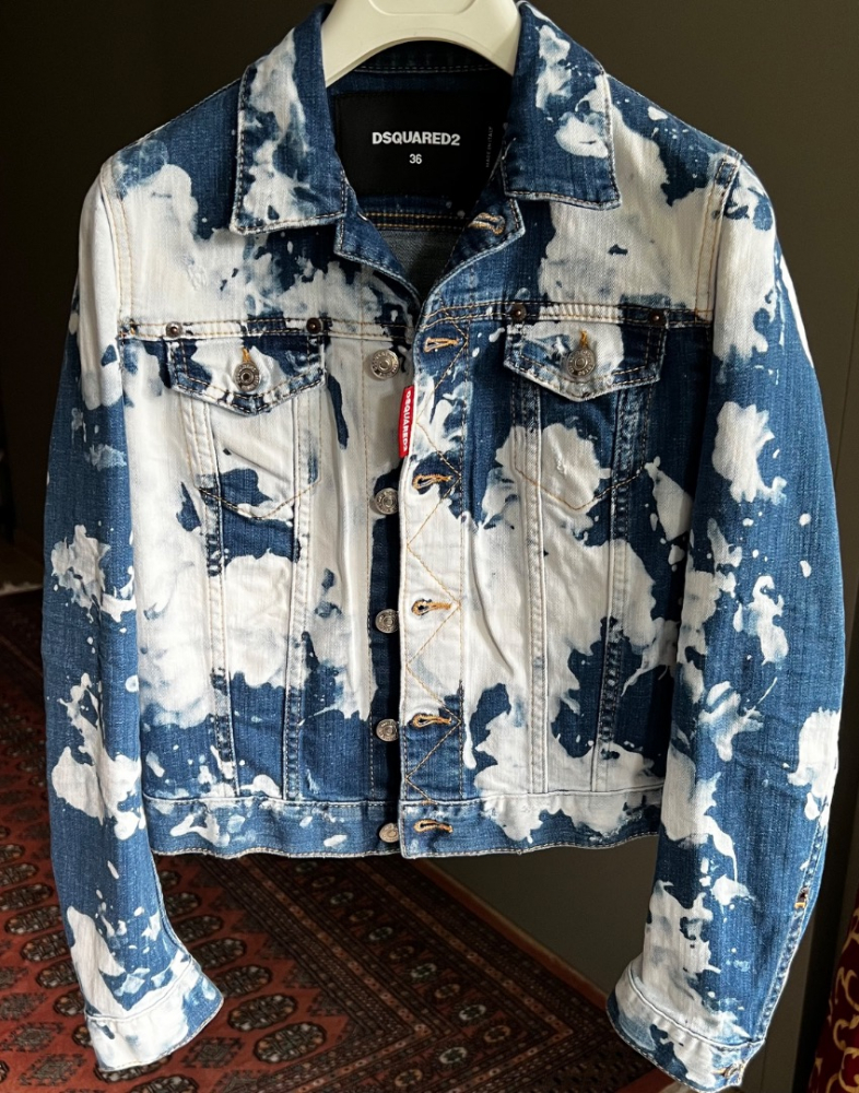 Dsquared2 Denim Jacket In Bleached Blue