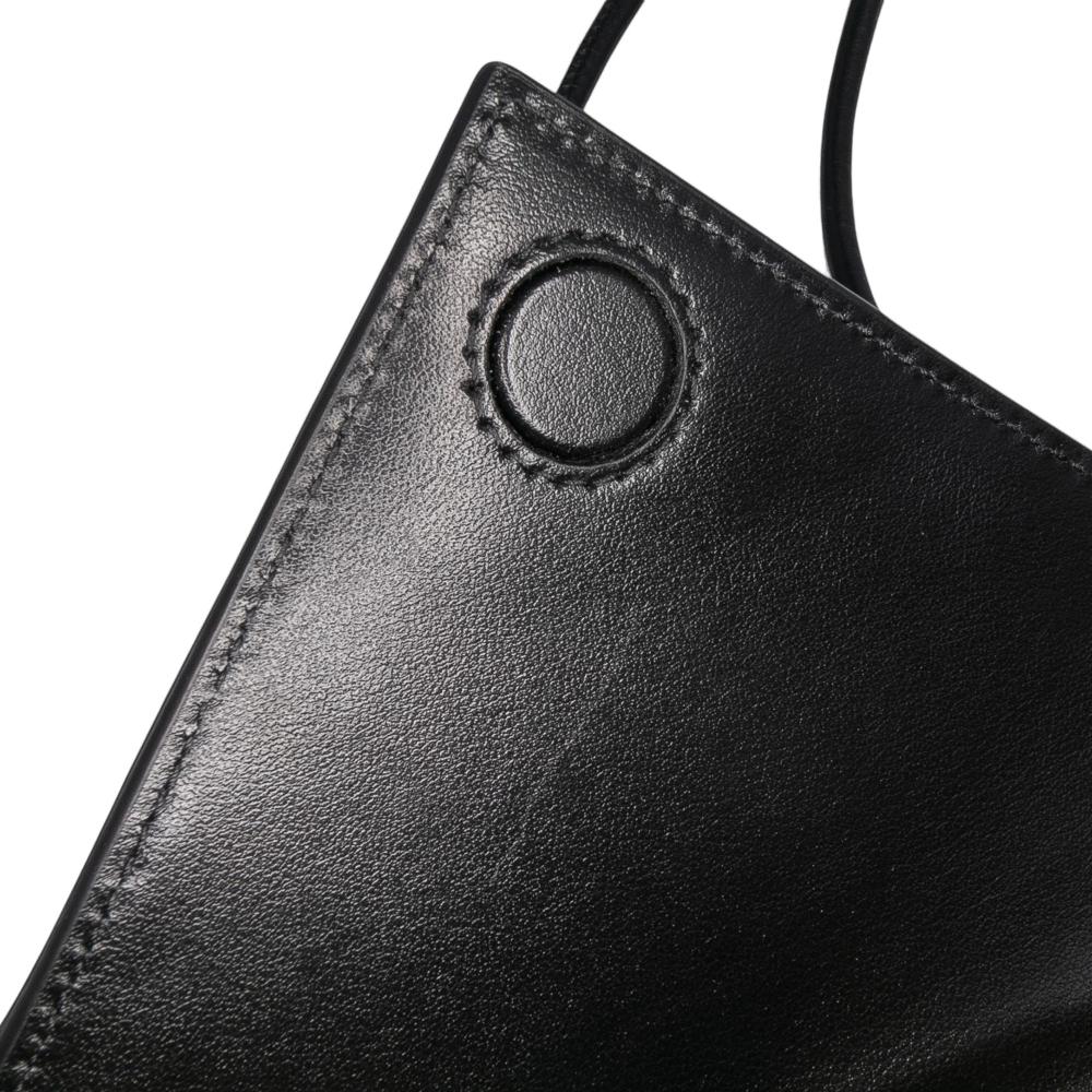 Bottega Veneta AB Bottega Veneta Black Calf Leather skin Intrecciato Solstice Phone Pouch Italy