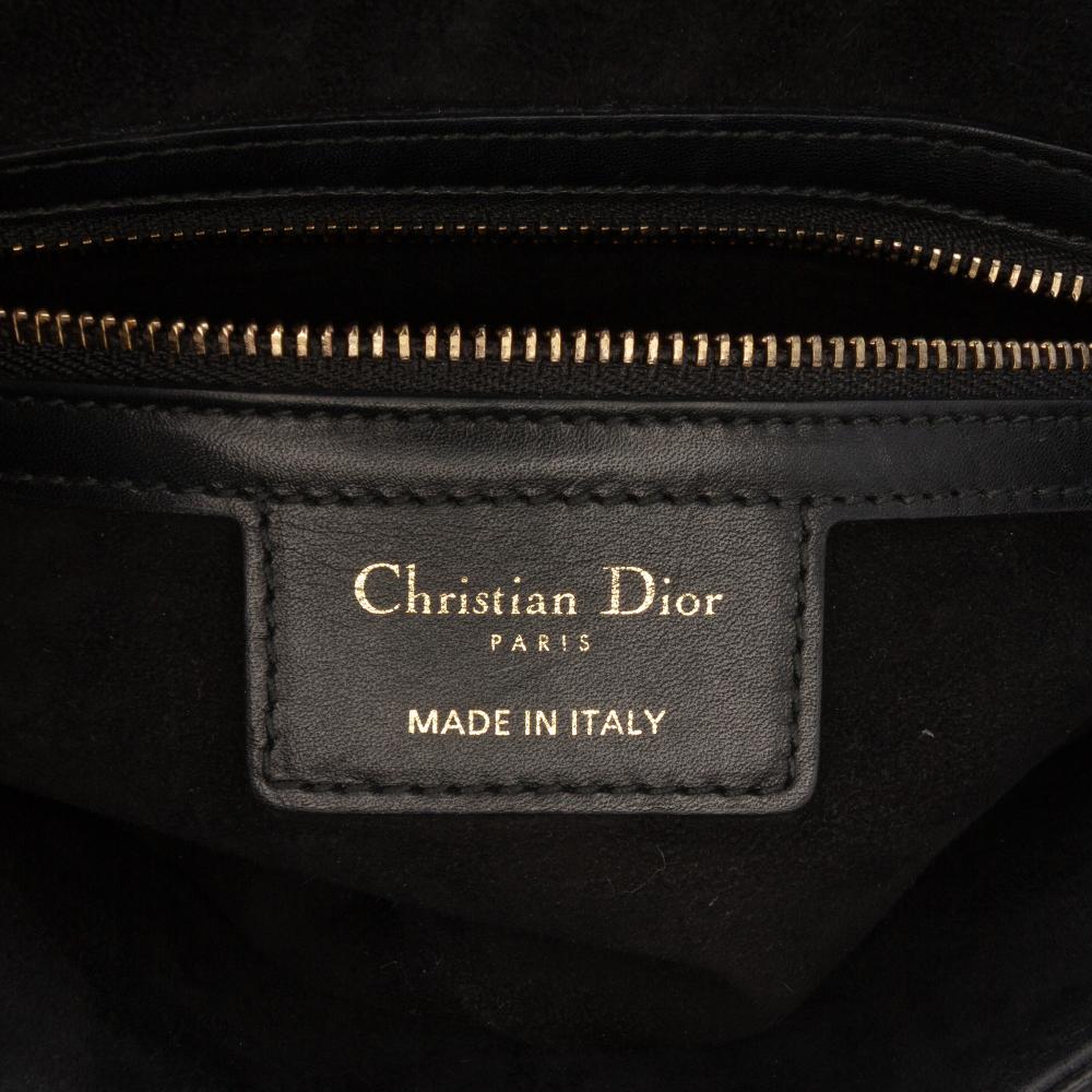 Christian Dior B Dior Black Calf Leather Smooth skin Saddle Bag Italy