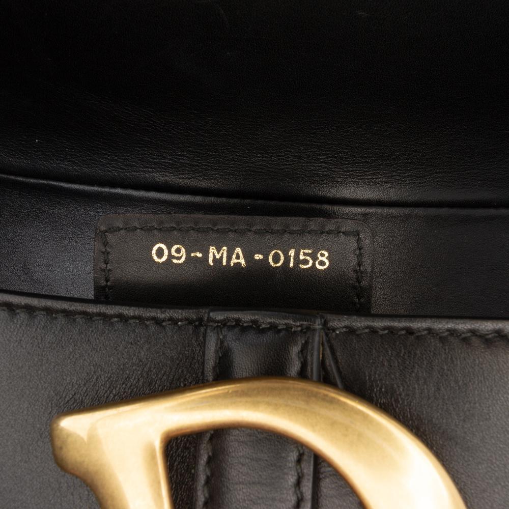 Christian Dior B Dior Black Calf Leather Smooth skin Saddle Bag Italy