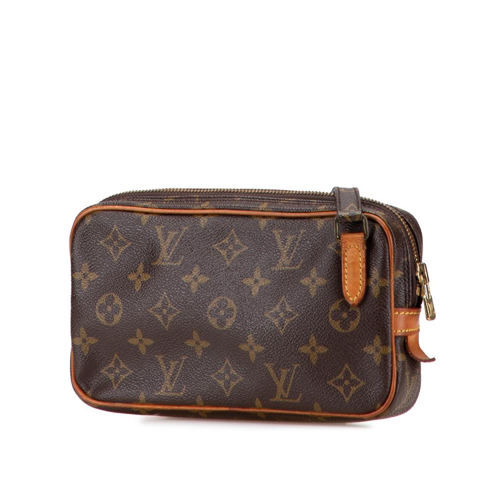 Louis Vuitton B Louis Vuitton Brown Monogram Canvas Fabric Monogram Pochette Marly Bandouliere France
