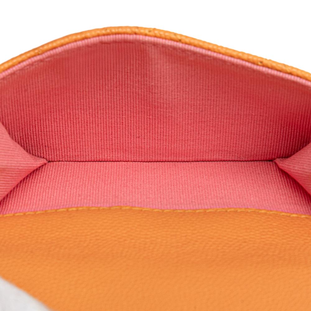 Chanel AB Chanel Orange Caviar Leather Leather Quilted Caviar 19 Compact Flap Wallet Spain