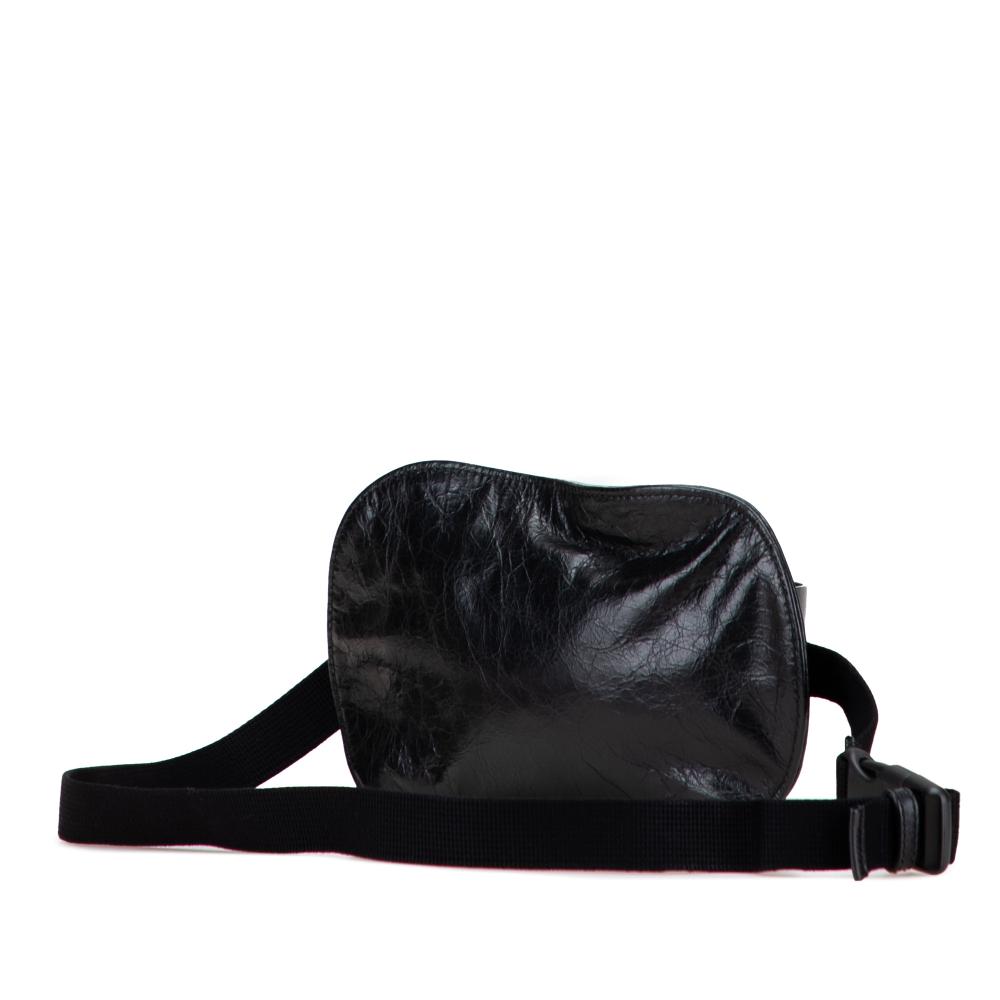 Gucci B Gucci Black Calf Leather skin Morpheus Double Zip Belt Bag Italy