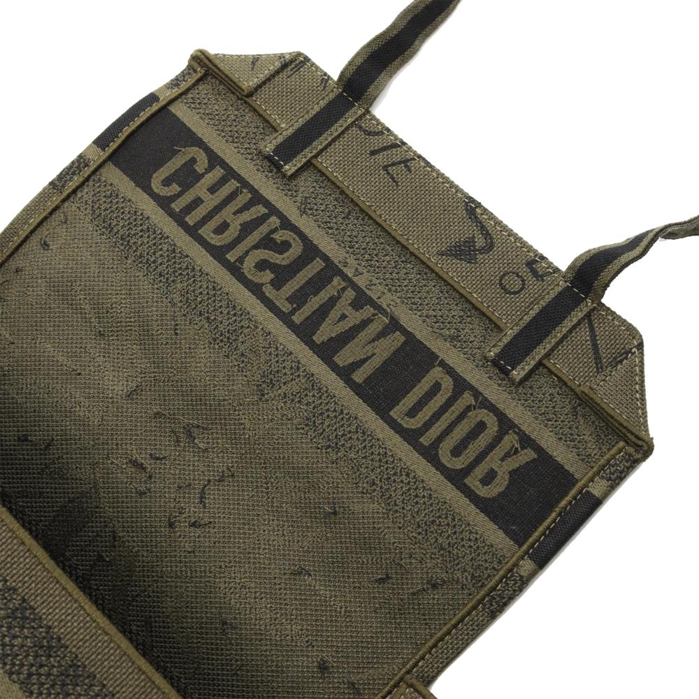 Christian Dior B Dior Green Olive Green Canvas Fabric Large Embroidered Graffiti Diorcamp Messenger Bag Italy