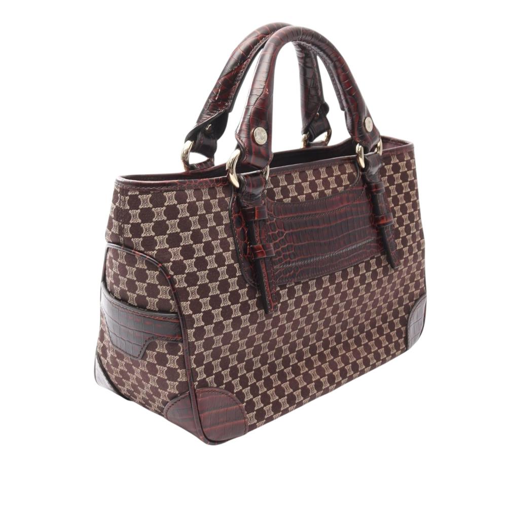 Celine B Celine Brown Canvas Fabric Macadam Boogie Handbag France