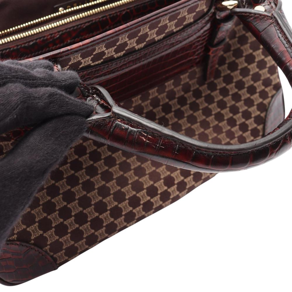 Celine B Celine Brown Canvas Fabric Macadam Boogie Handbag France