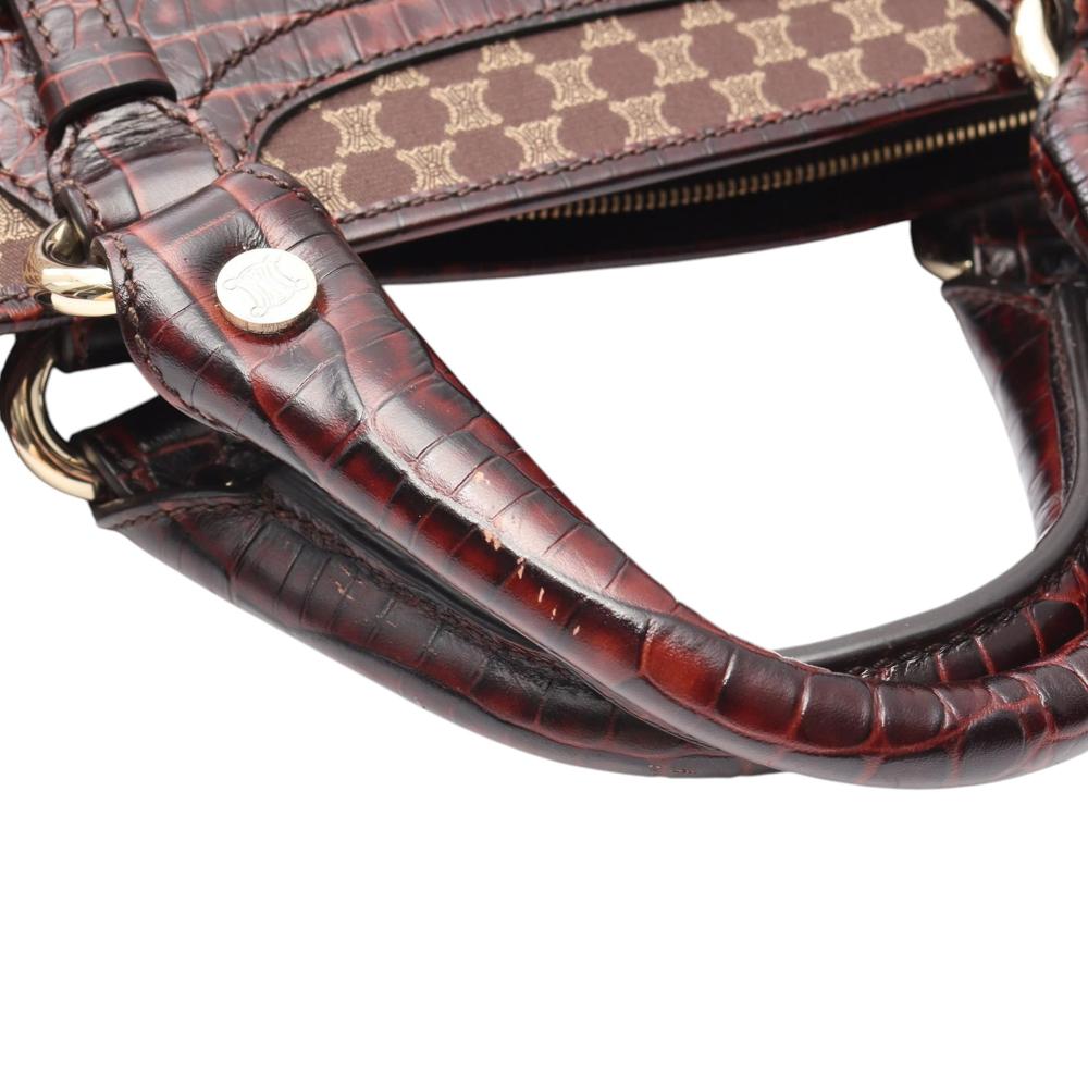 Celine B Celine Brown Canvas Fabric Macadam Boogie Handbag France