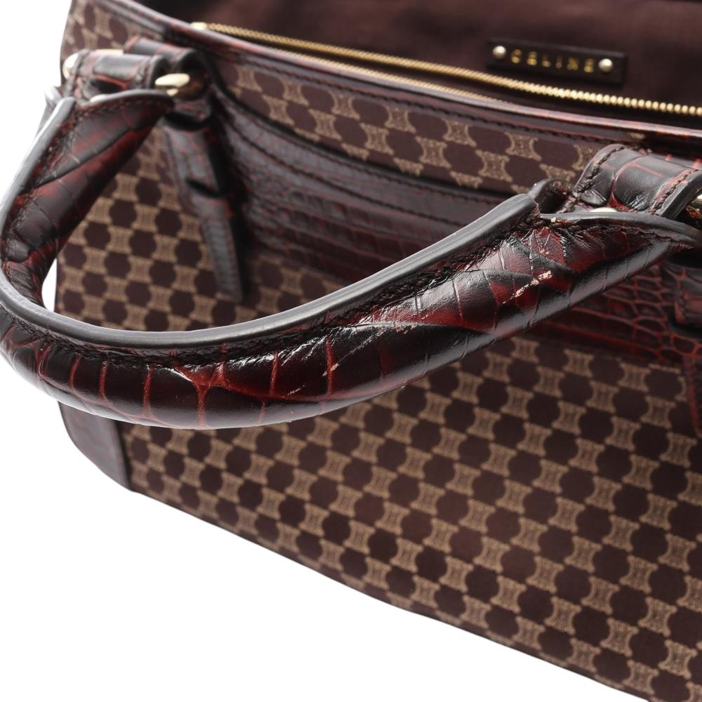 Celine B Celine Brown Canvas Fabric Macadam Boogie Handbag France