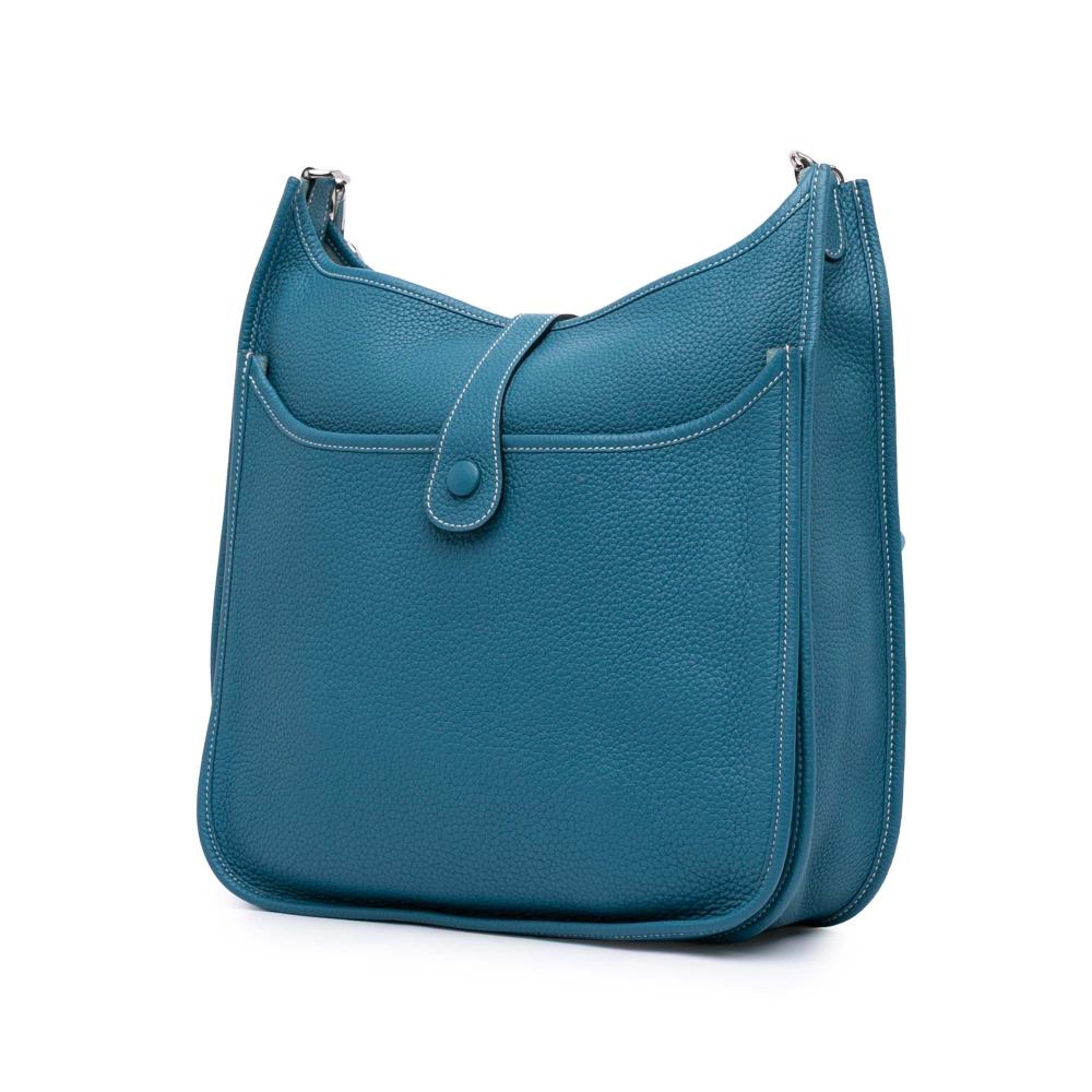Hermès B Hermès Blue Calf Leather Clemence Evelyne III 33 France