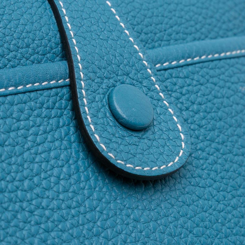 Hermès B Hermès Blue Calf Leather Clemence Evelyne III 33 France