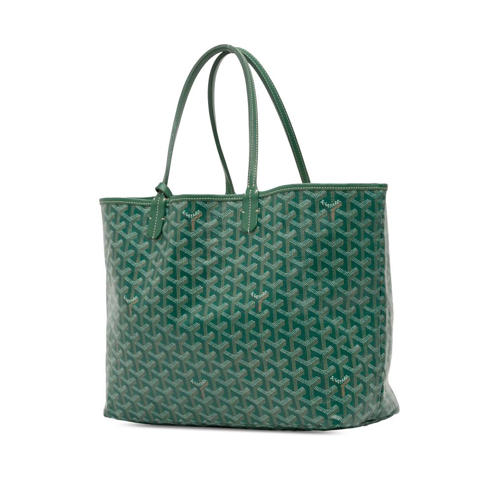 Goyard B Goyard Green Coated Canvas Fabric Goyardine Saint Louis PM France