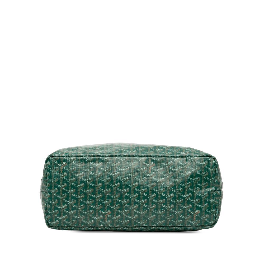 Goyard B Goyard Green Coated Canvas Fabric Goyardine Saint Louis PM France