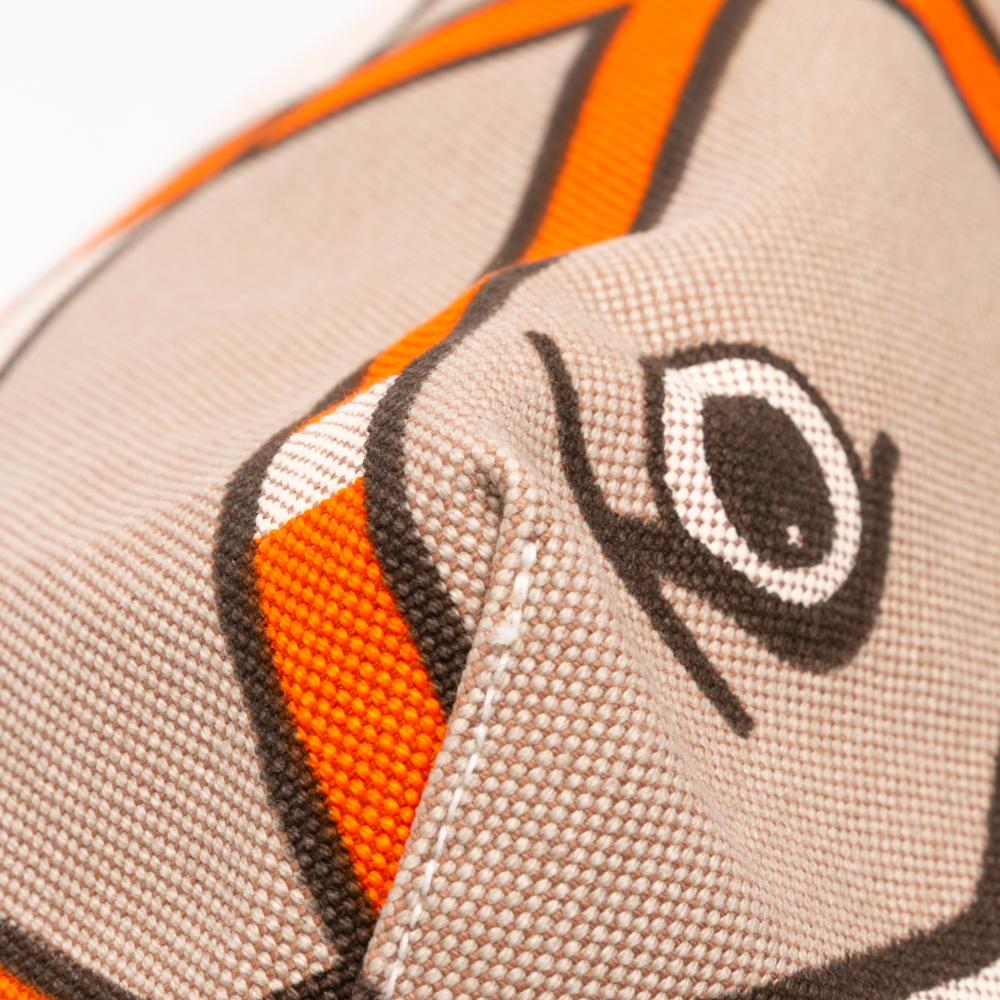 Hermès AB Hermès Brown Beige Canvas Fabric Toile H Plume Quadrige au Fil Steeple 31 France