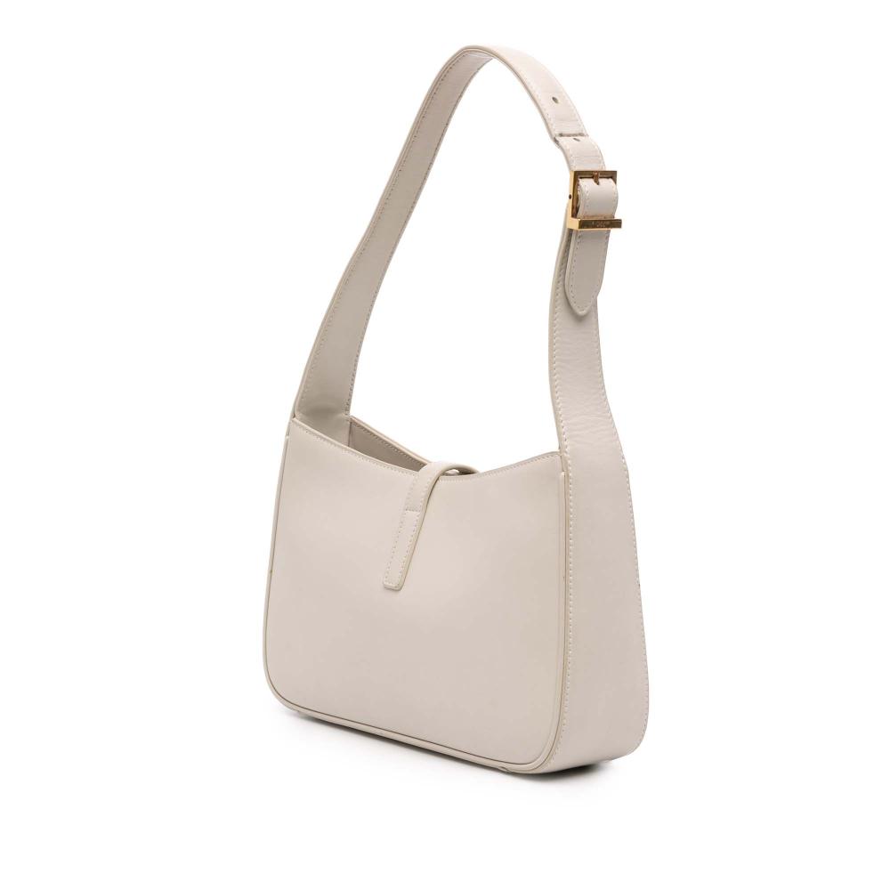 Saint Laurent B Saint Laurent White Calf Leather Le 5 a 7 Shoulder Bag Italy