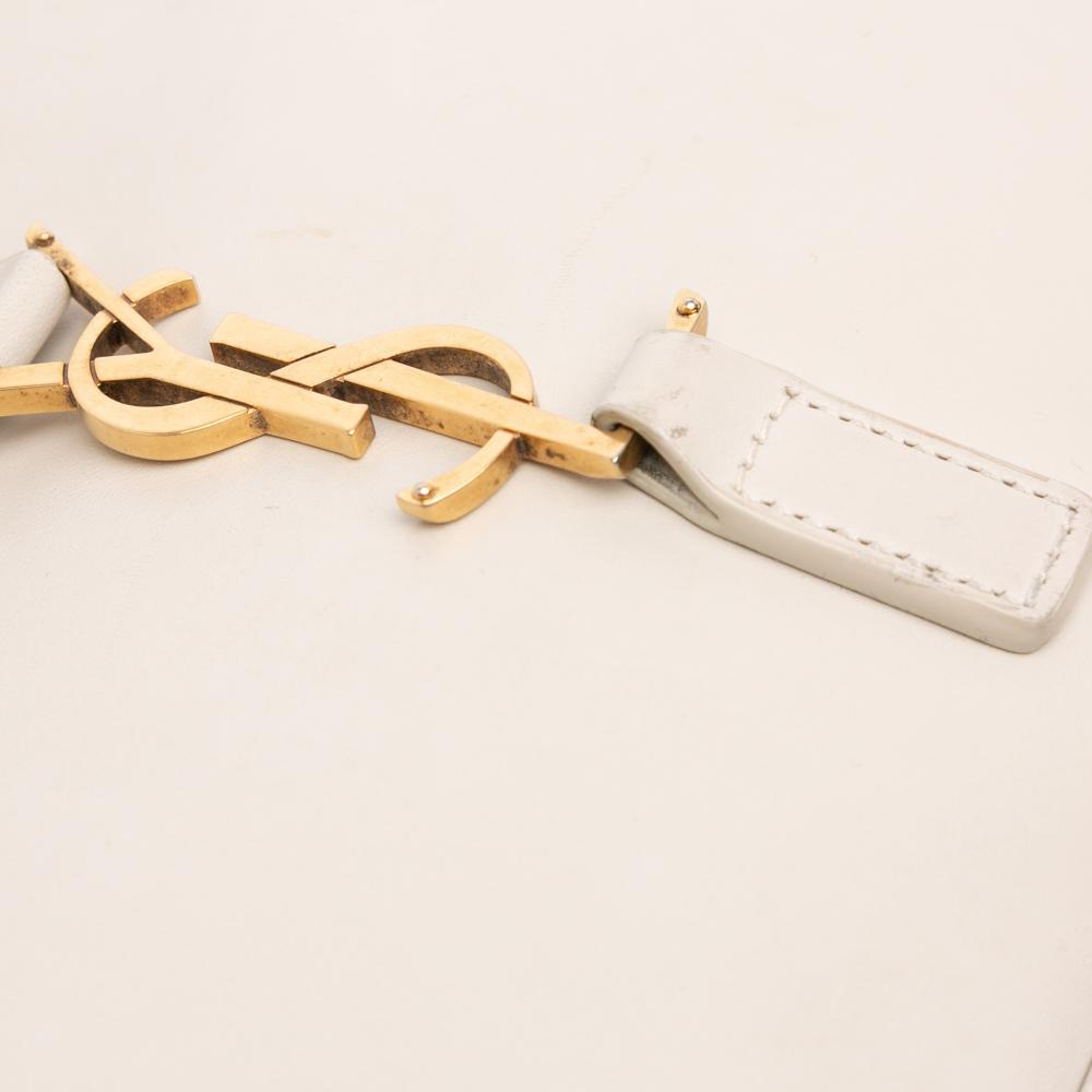 Saint Laurent B Saint Laurent White Calf Leather Le 5 a 7 Shoulder Bag Italy