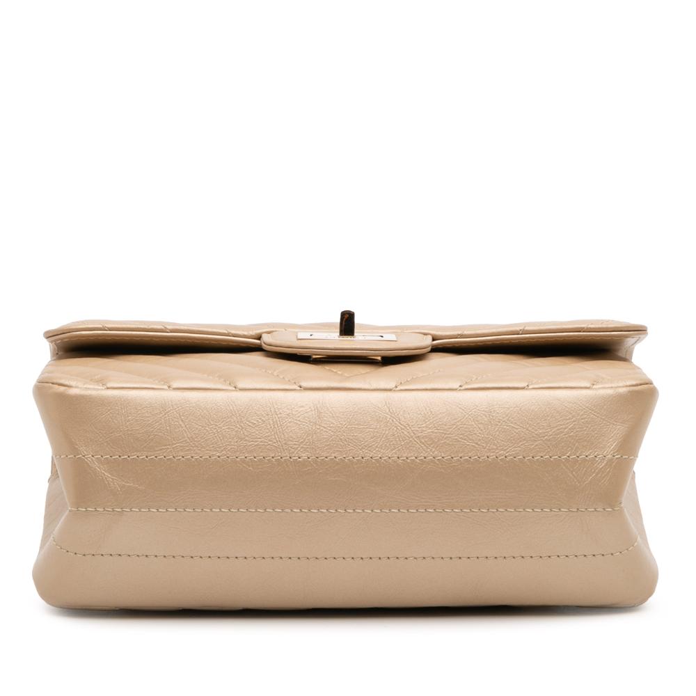 Chanel Gold Reissue 2.55 Chevron Quilted Metallic Calfskin Single Flap 224 France