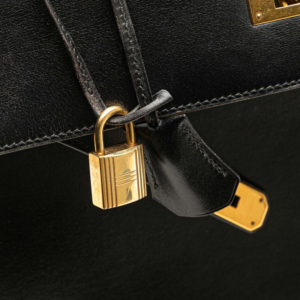 Hermès B Hermès Black Calf Leather Box Kelly Sellier 32 France