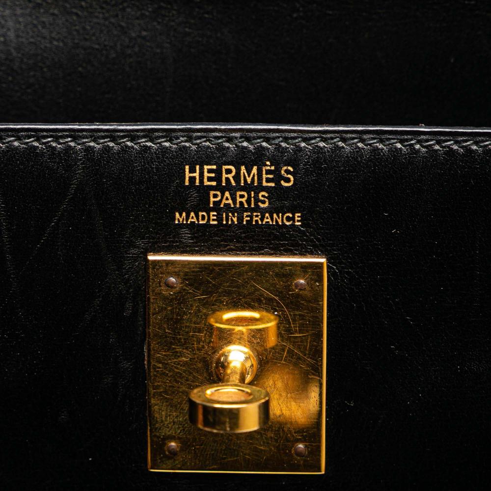 Hermès B Hermès Black Calf Leather Box Kelly Sellier 32 France