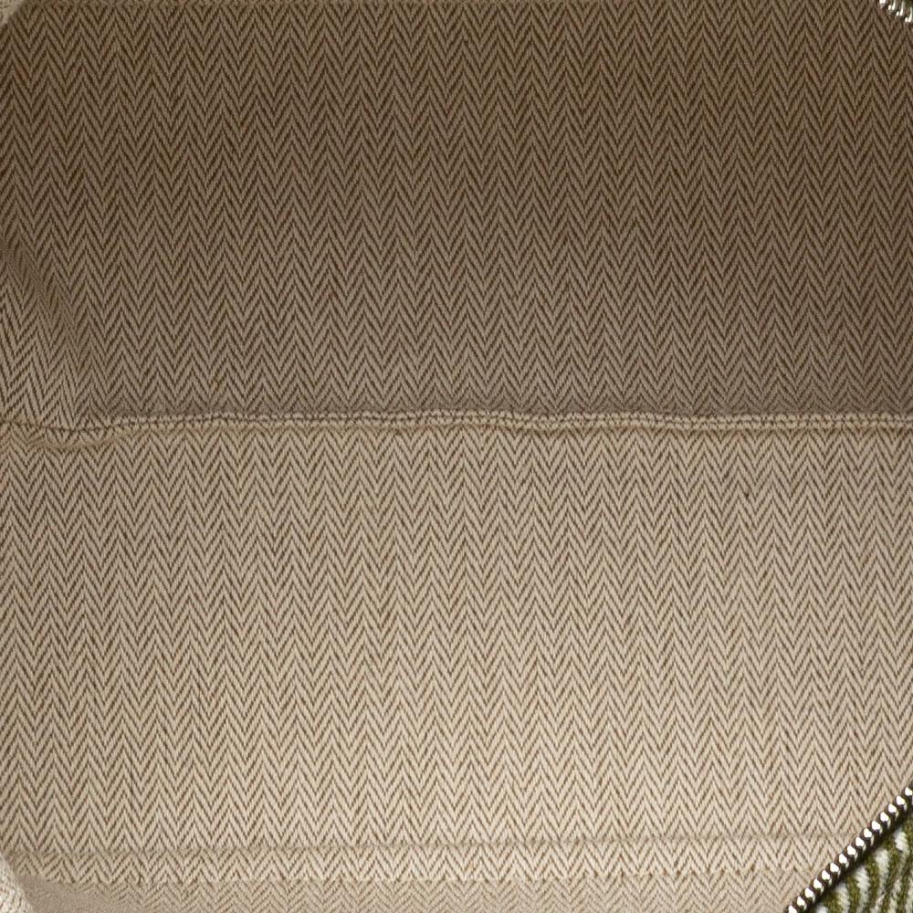 Hermès AB Hermès Green Olive Green with White Ivory Wool Fabric Large Bride A Brac H Natte Case France