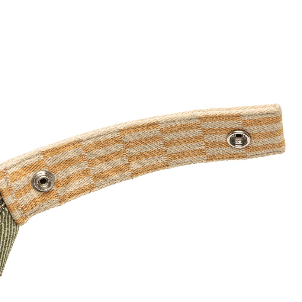 Hermès AB Hermès Green Olive Green with White Ivory Wool Fabric Large Bride A Brac H Natte Case France