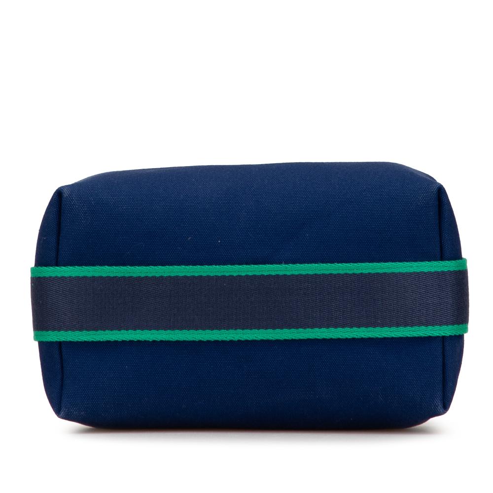 Hermès AB Hermès Blue Dark Blue with Green Canvas Fabric Small Toile Bride A Brac Case France