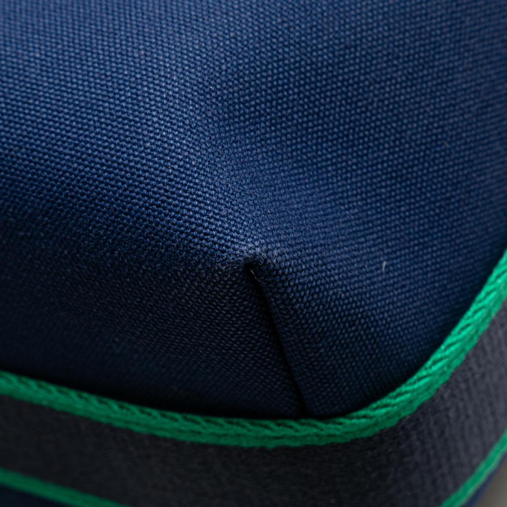 Hermès AB Hermès Blue Dark Blue with Green Canvas Fabric Small Toile Bride A Brac Case France