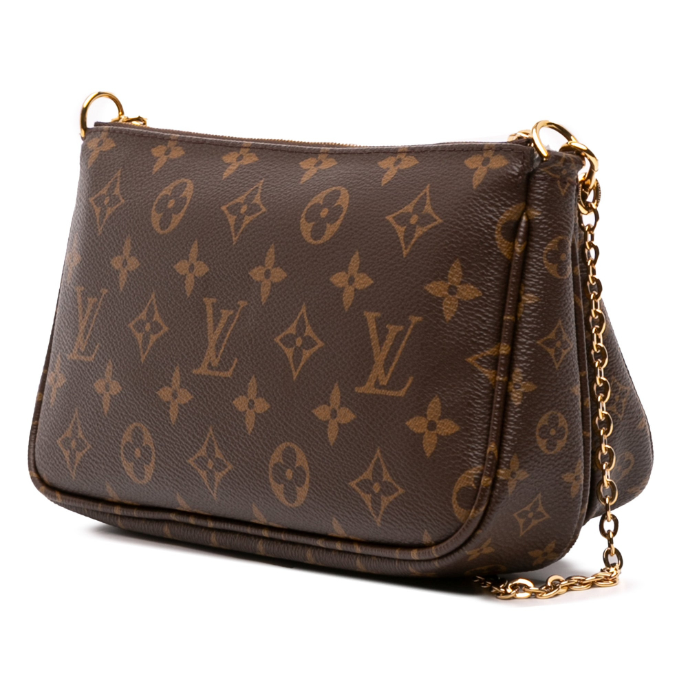 Louis Vuitton Multi Pochette Accessoires Canvas Pouch Bag Brown