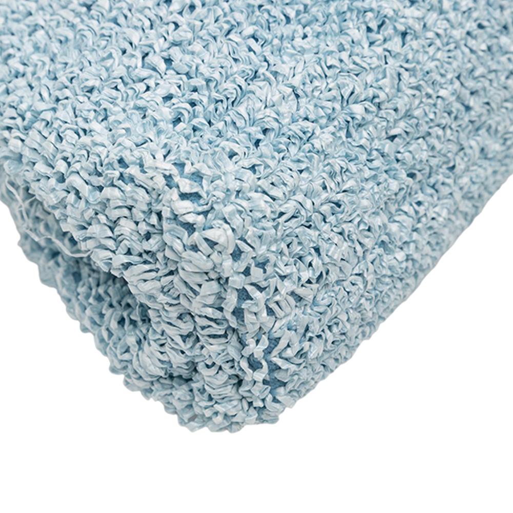 Bottega Veneta Blue Light Blue Raffia Natural Material Boucle Curly The Mini Pouch Crossbody Italy