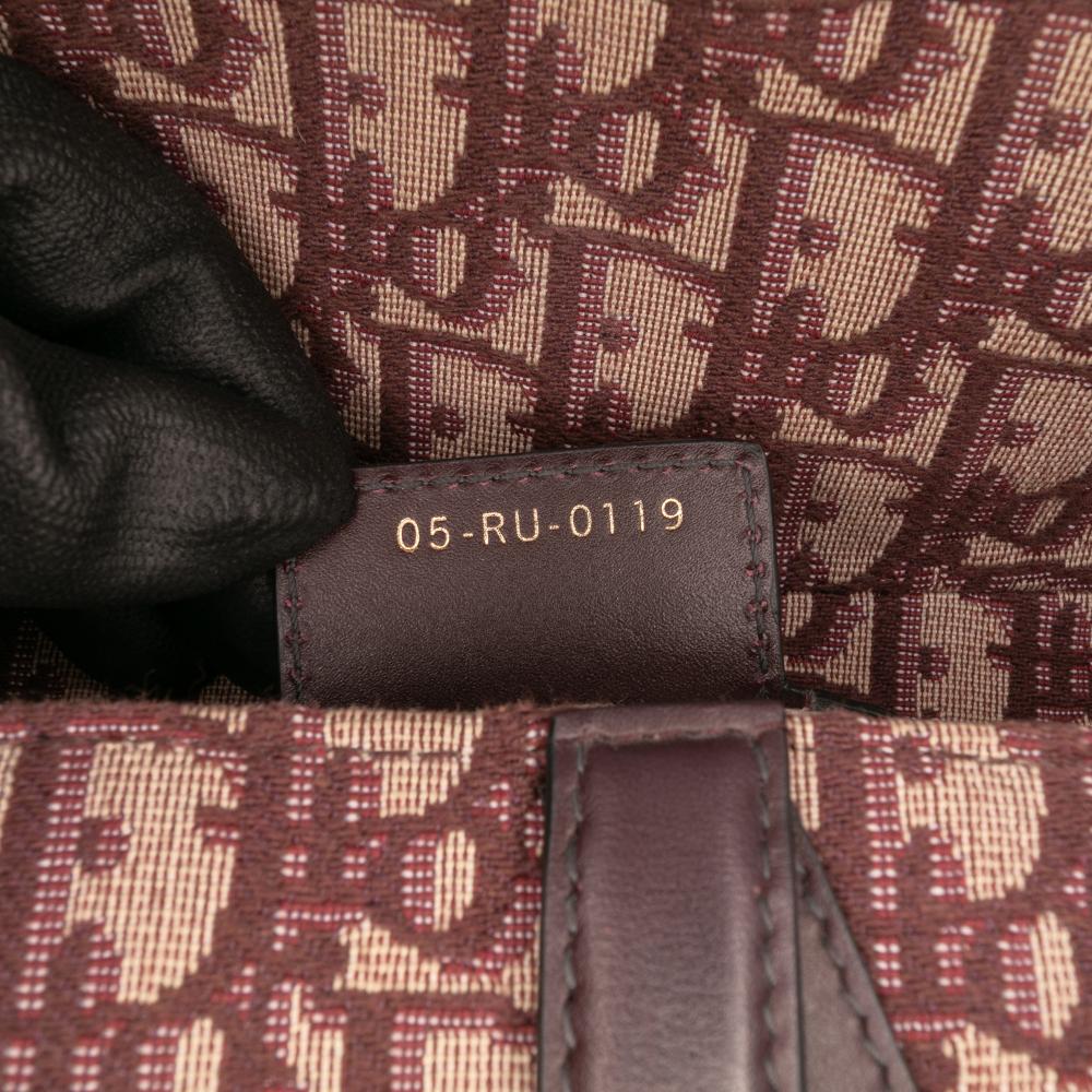 Christian Dior B Dior Red Canvas Fabric Oblique Saddle Bag Italy