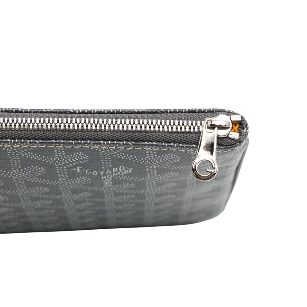 Goyard AB Goyard Gray Coated Canvas Fabric Goyardine Senat MM France